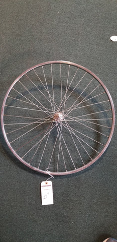 Used: 27x1 1/4" rear wheel. Steel, freewheel